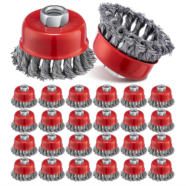 3”Cup Shape Twisted Wire Brush Wheel for Paint and Rust Removal