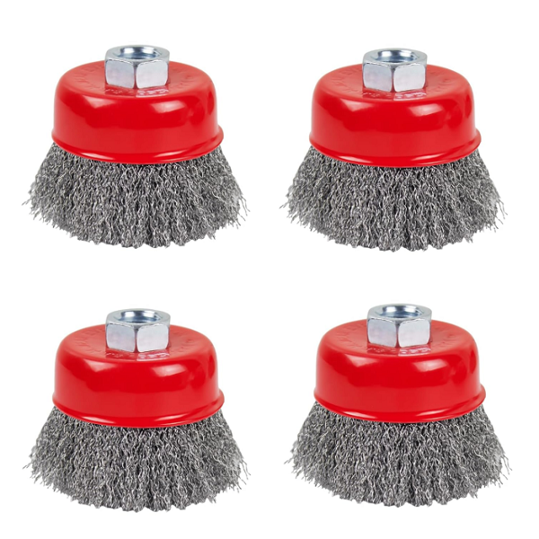 5”Cup Shape Crimped Wire Brush Wheel for Paint and Rust Removal 